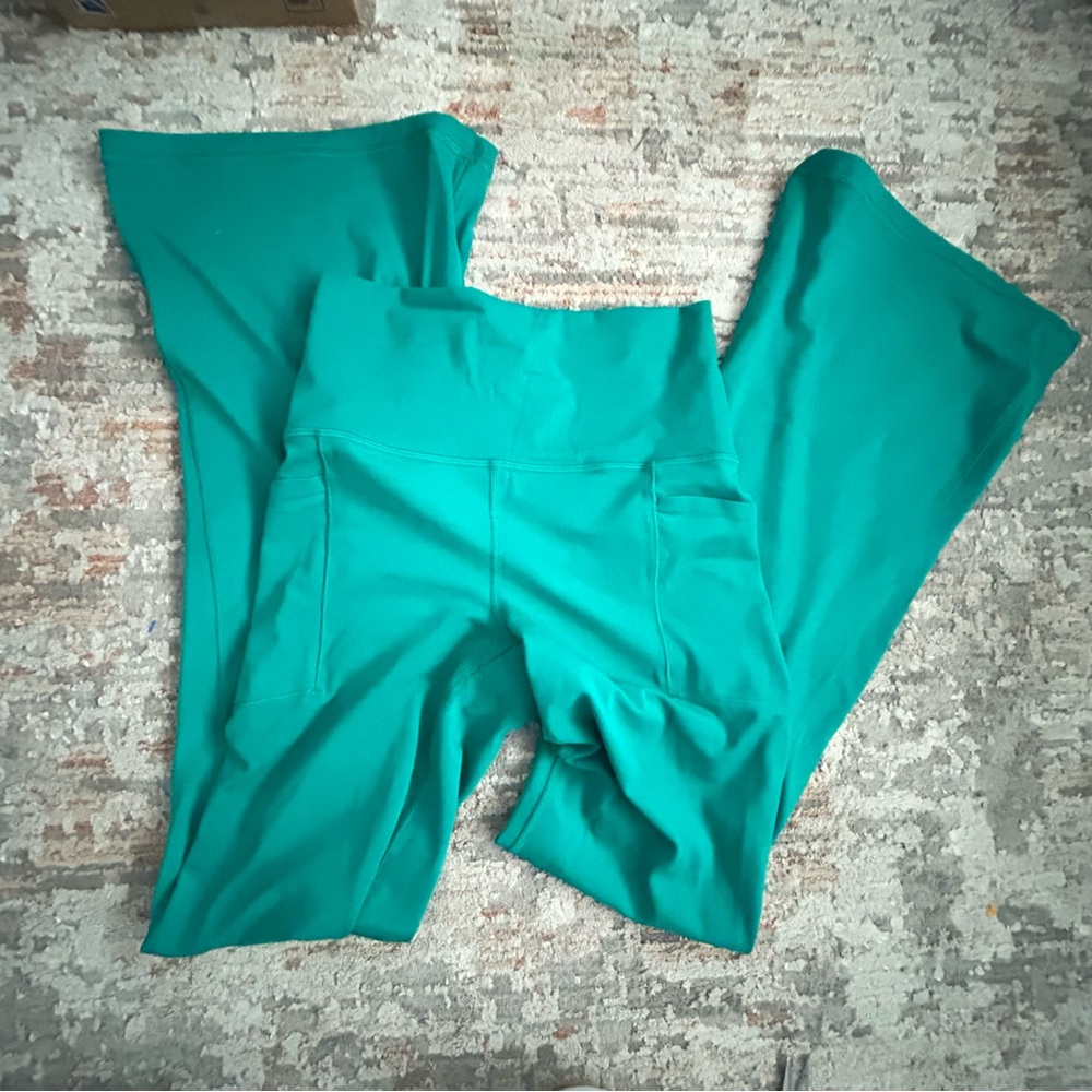 Athleta Teal Flare Pants - Picture 2 of 3